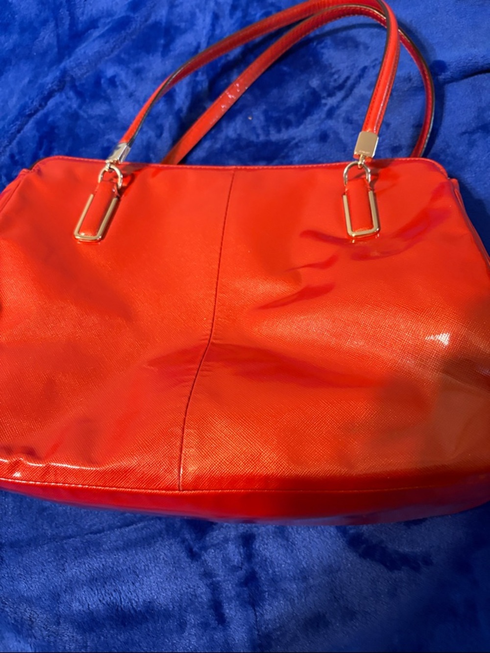 Coach Red Leather Shoulder Bag with Gold-Tone Hardware good condition - Picture 10 of 14